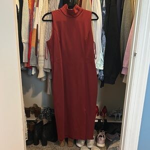 White House Black Market Red Sleeveless Sheath Dress